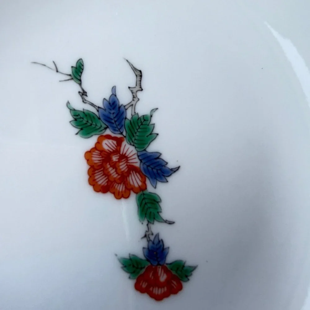 Set of 5 Vintage Japanese Porcelain Floral Bread Plates 5.5